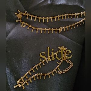 Slide Jewelry Stainless Steel Necklace Bracelet Set With Classic Design. NIB